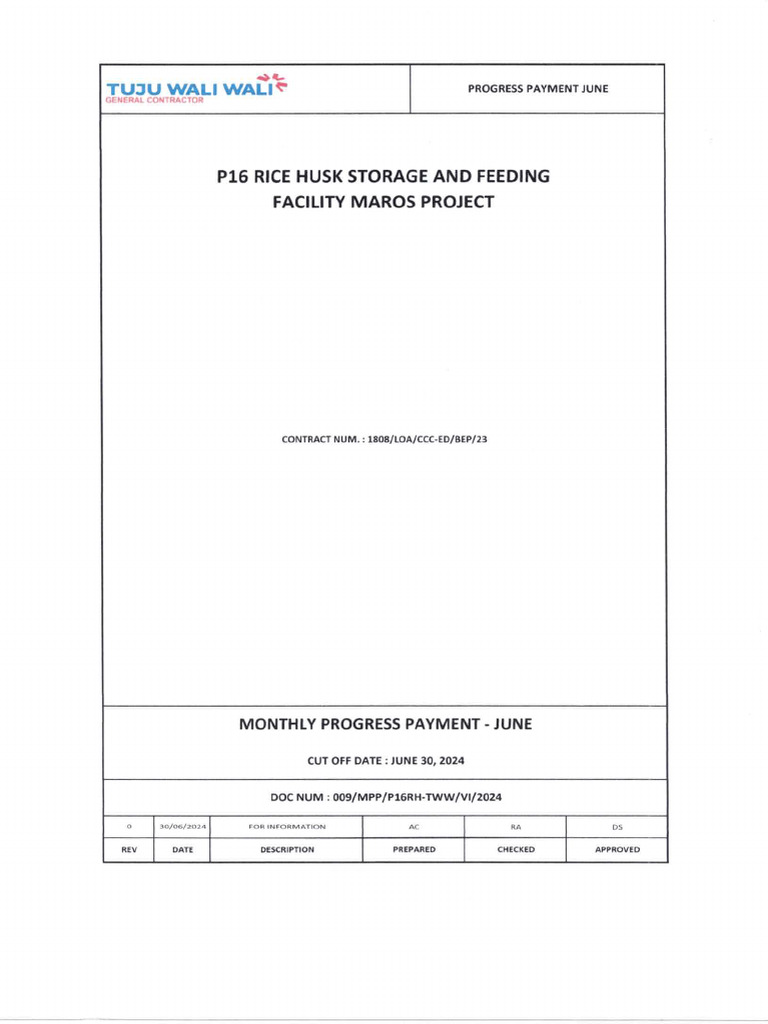 MC 09 Periode Juni 2024 P16 Rice Husk Storage and Feeding Facility ...