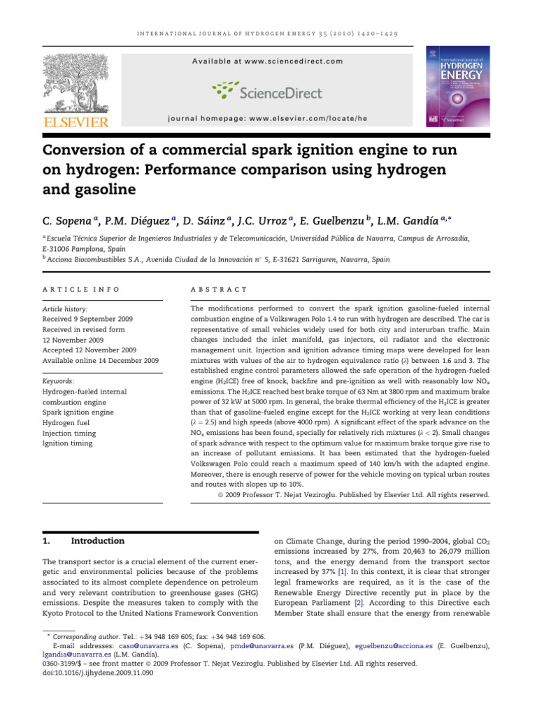 Conversion of A Commercial Spark Ignitio | PDF | Engines | Combustion