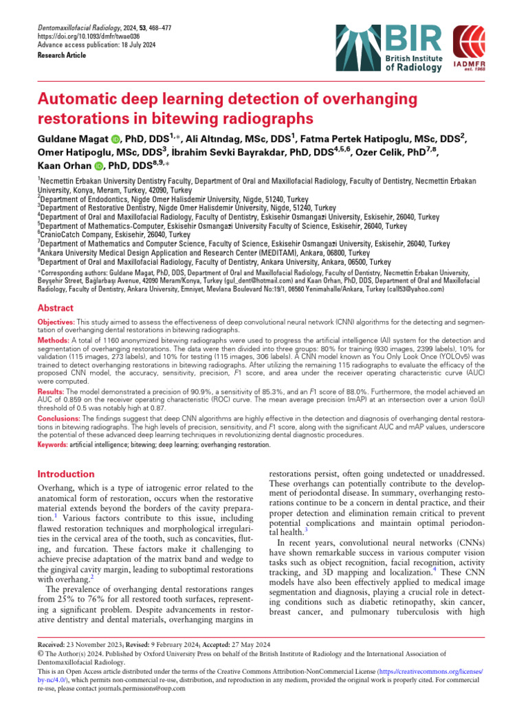 Automatic Deep Learning Detection of Overhanging | PDF | Receiver ...