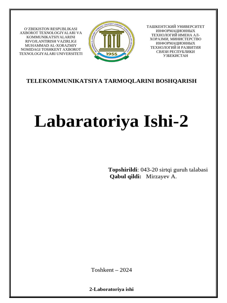 labaratoriya ishi | PDF