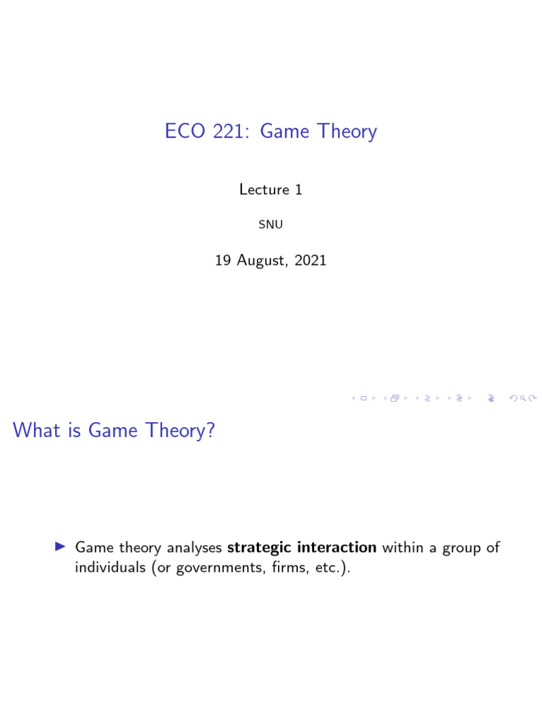 Introduction to Game Theory Concepts | PDF | Bonds (Finance) | Stocks
