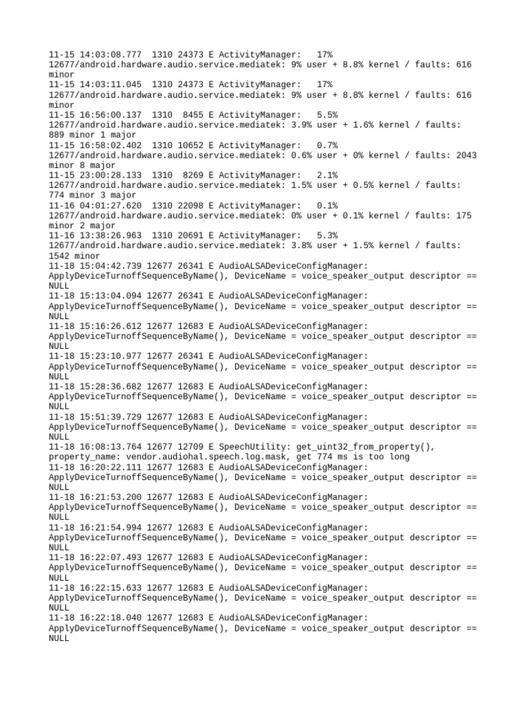 Audio Service Error Logs Analysis | PDF | Computer Architecture | Computing