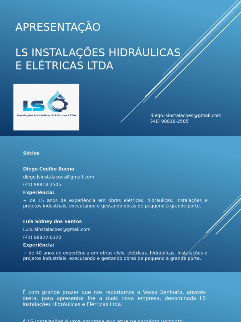 Apresentação Ls Instalacoes | PDF