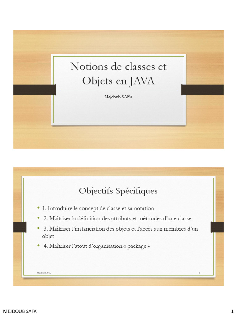 Classes et Objets en Java : Guide Complet | PDF | Classe (informatique ...