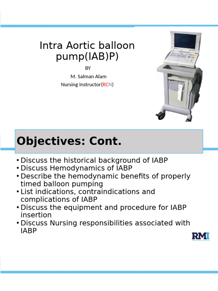 IABP Lecture Salman | PDF | Heart | Heart Valve
