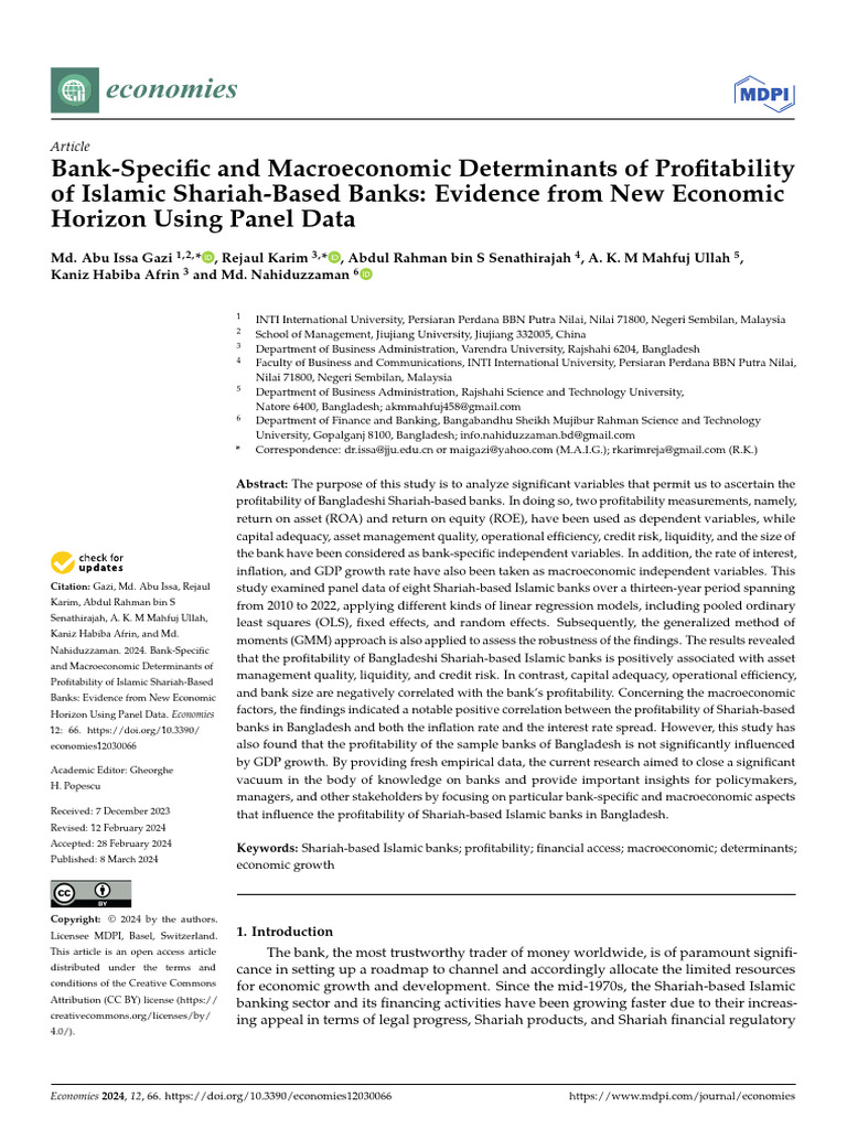 Bank-Specific and Macroeconomy | PDF | Banks | Macroeconomics