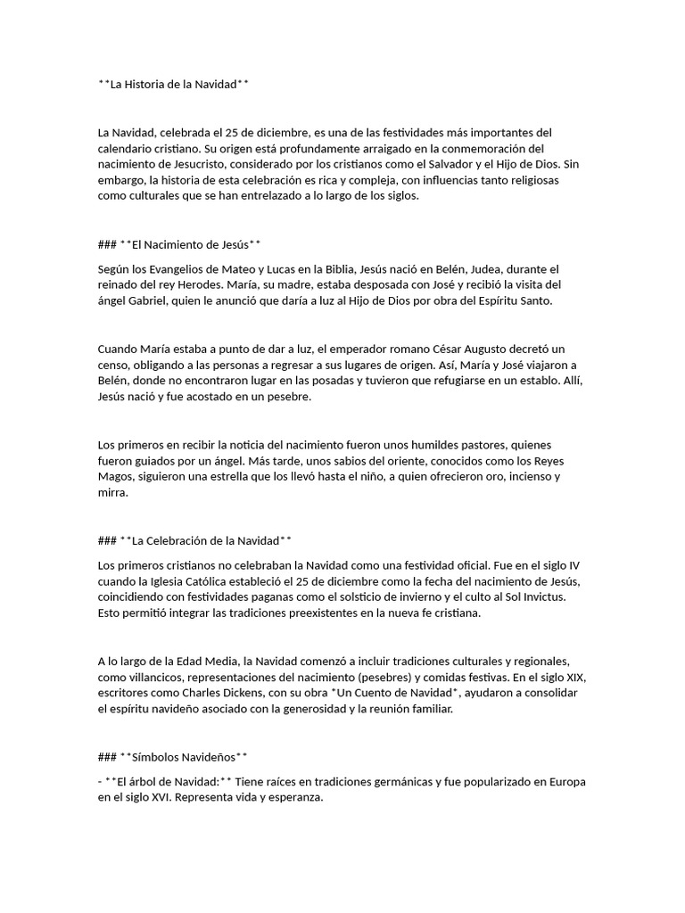 Historia y Tradiciones de la Navidad | PDF | Natividad De Jesus | Navidad