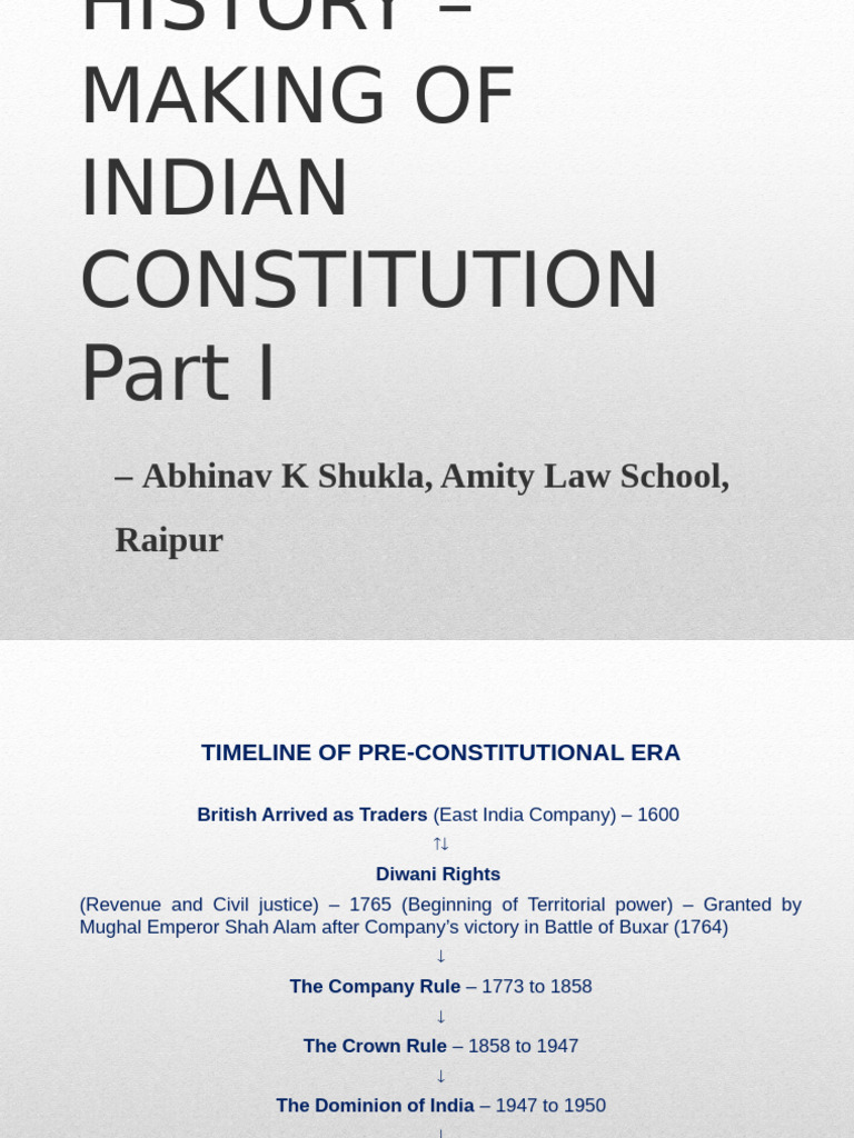 Timeline of India's Constitutional History | PDF | Partition Of India ...