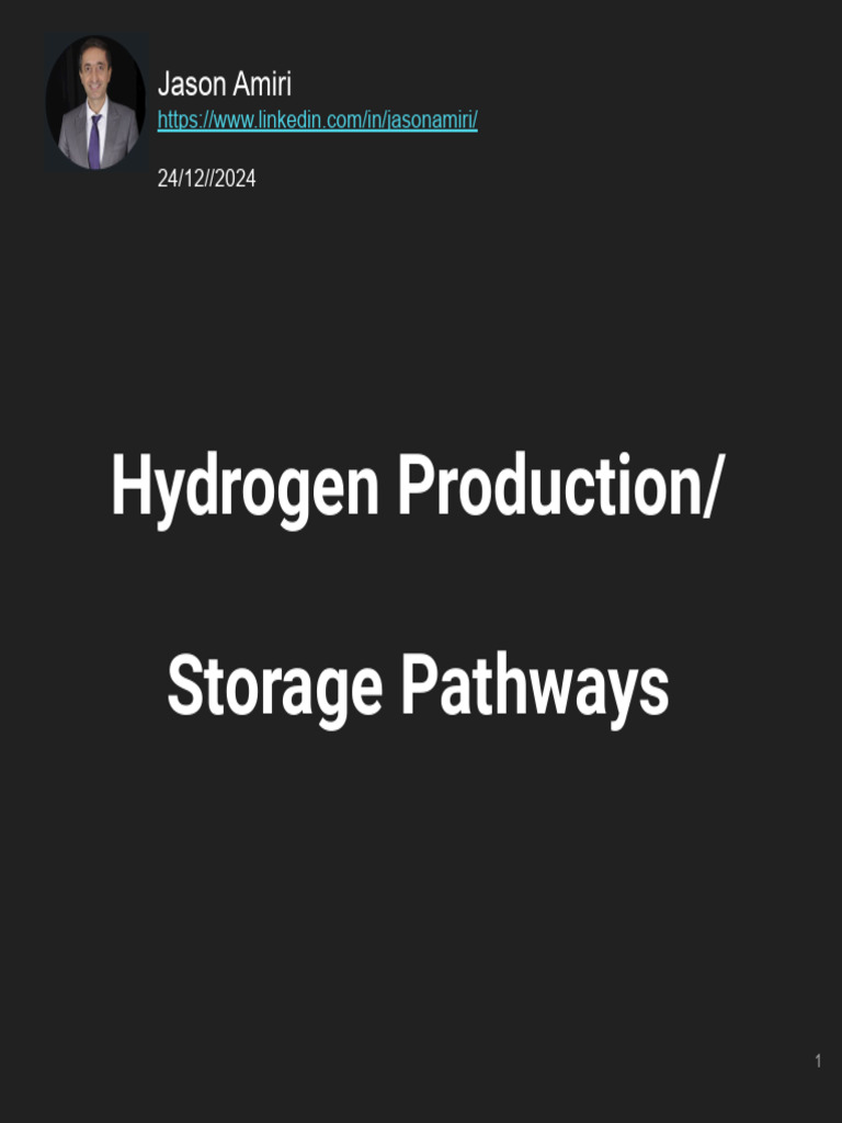 Hydrogen Production and Storage | PDF | Hydrogen | Sustainable Technologies
