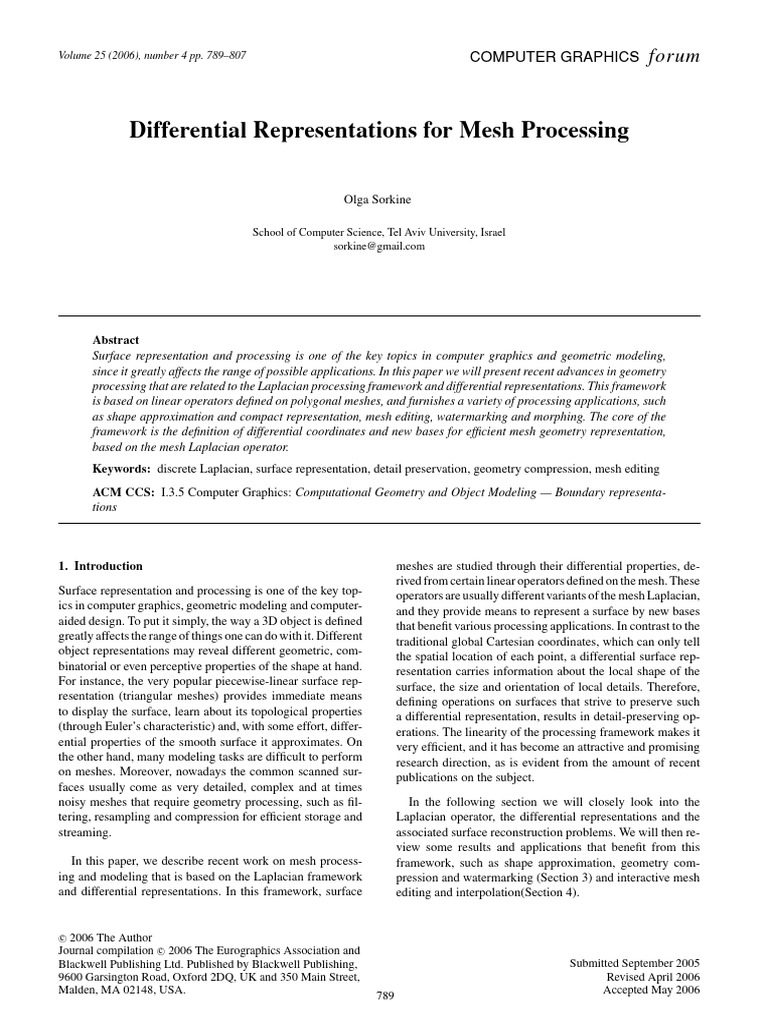 CGF Laplacian Mesh Processing | PDF | Eigenvalues And Eigenvectors ...