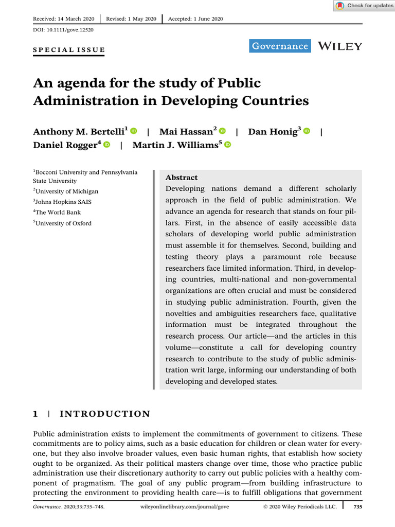Public Administration in Developing Nations | PDF | Data | Qualitative ...