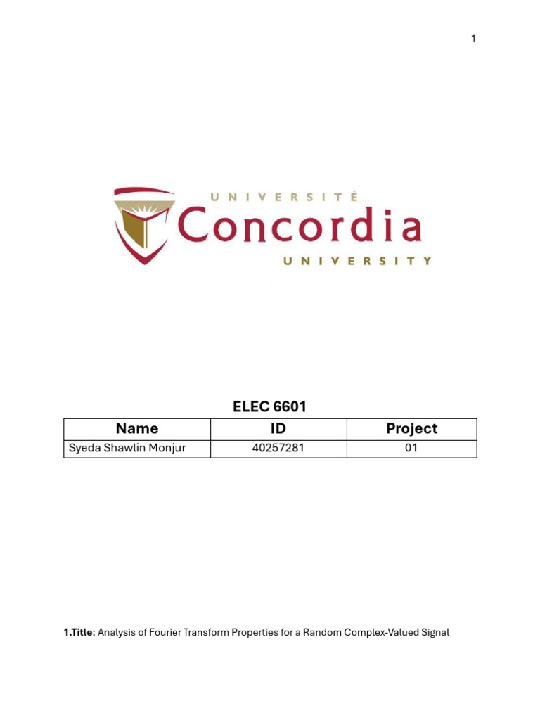 Project 01 | PDF | Discrete Fourier Transform | Complex Number
