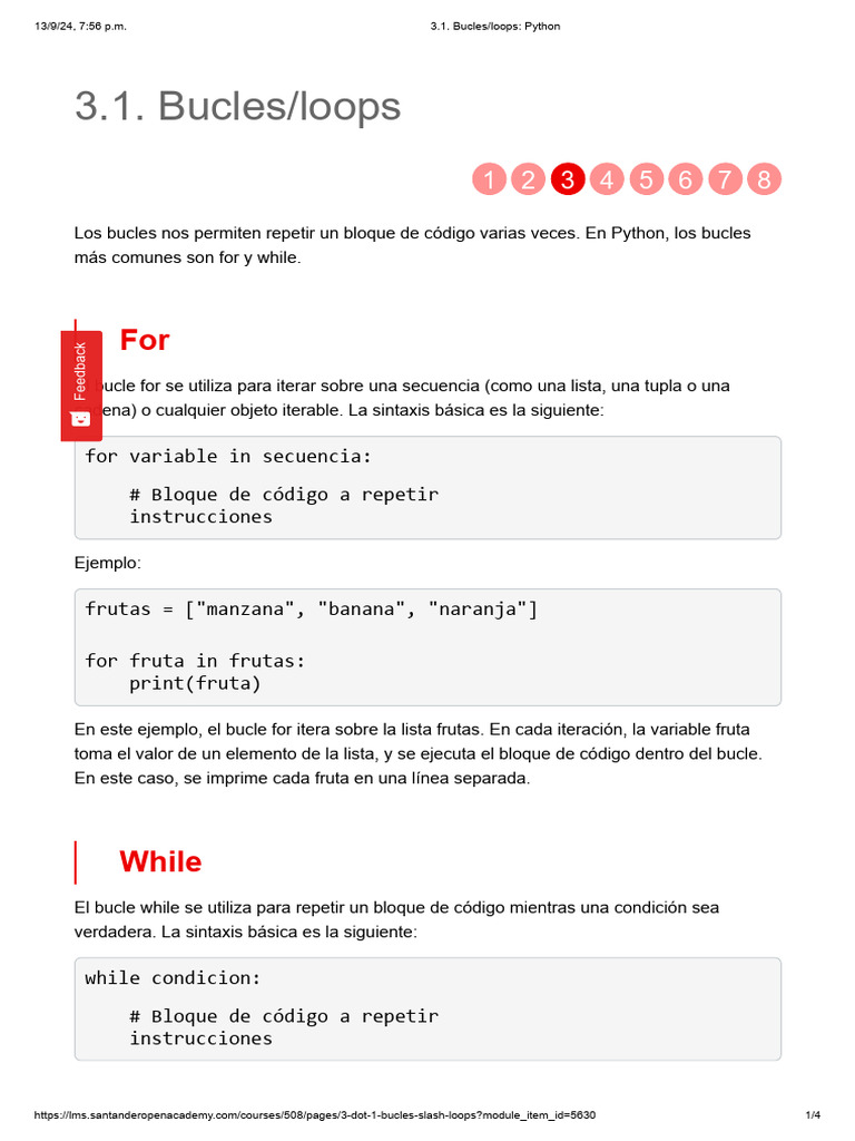 Guía de Bucles en Python | PDF | Python (lenguaje de programación ...
