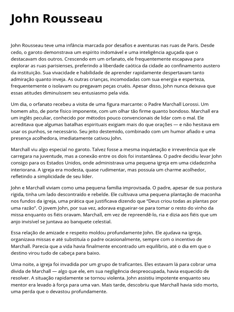 John Rousseau | PDF | Igreja cristã | Jean-Jacques Rousseau