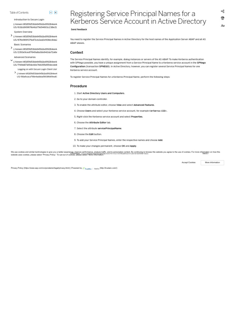 Registering Service Principal Names For A Kerberos Service Account in ...
