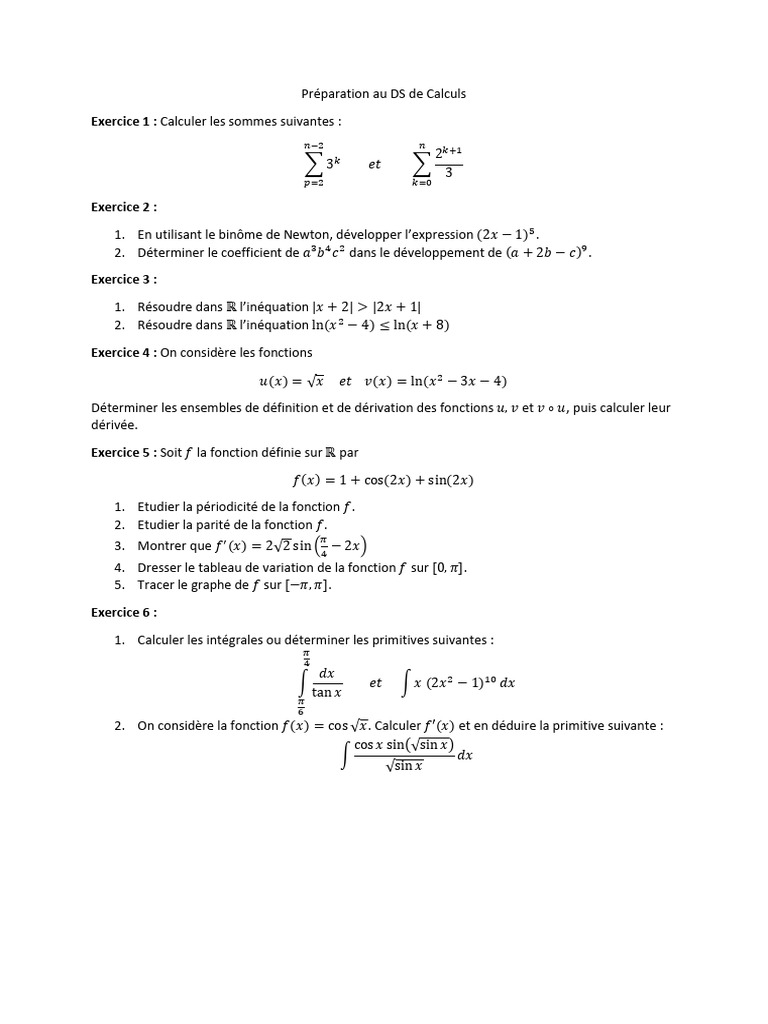 Exercices de Calculs en R | PDF