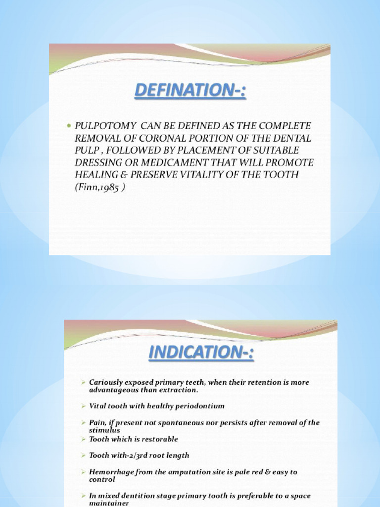 Pulpotomy 2 | PDF
