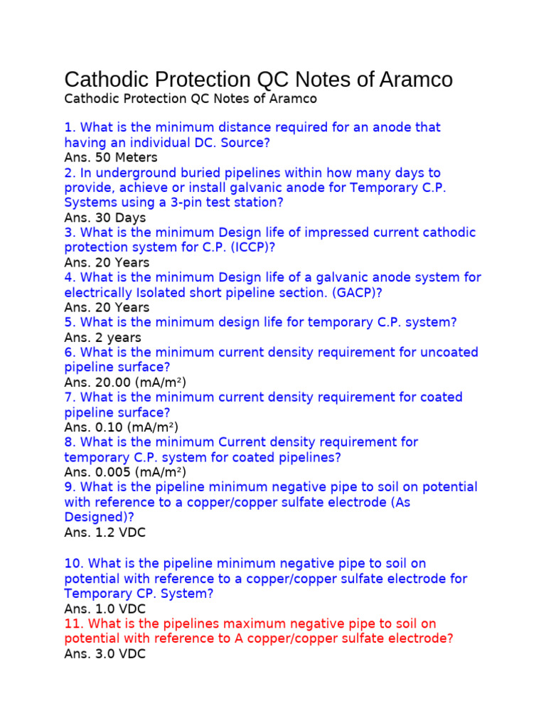 Aramco Cathodic Protection QC Guidelines | PDF | Rectifier | Anode