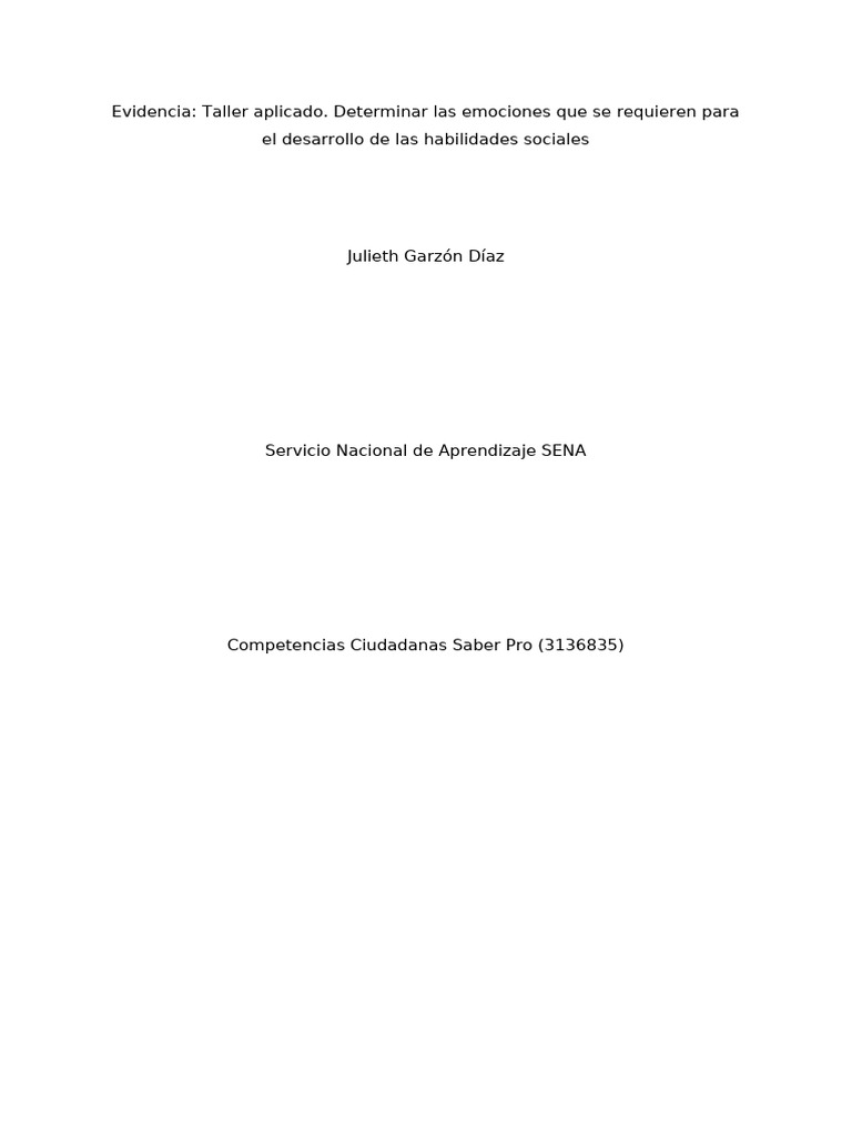 Emociones y Habilidades Sociales en Conflictos | PDF | Las emociones ...