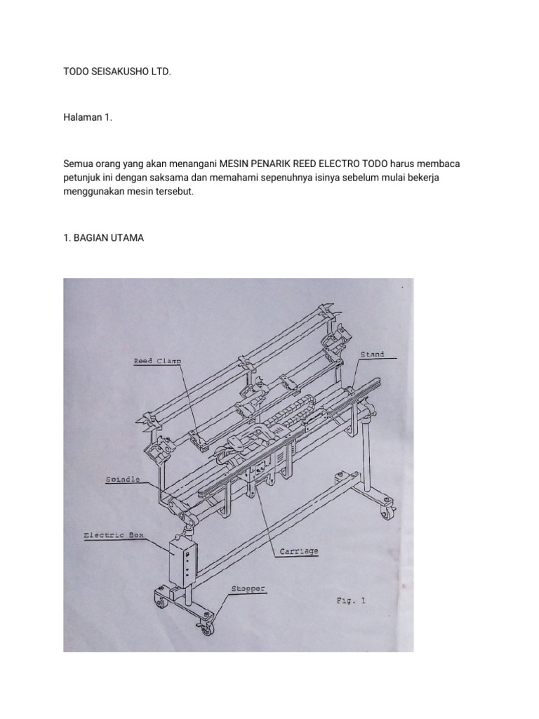 Panduan Penggunaan Mesin Reed Electro | PDF