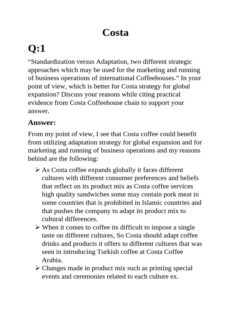 Costa | PDF | Coca Cola | Marketing