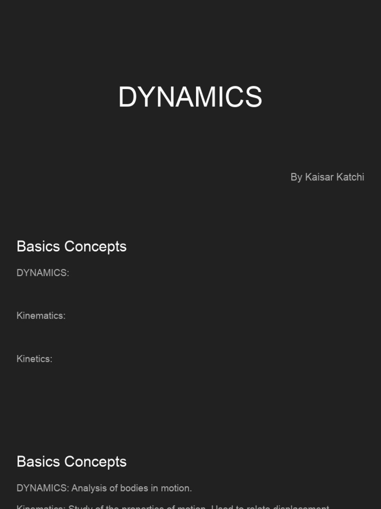 Kinematics and Dynamics Fundamentals | PDF | Kinematics | Classical ...