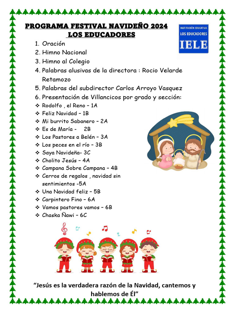 Programa Festival Navideño 2024 | PDF