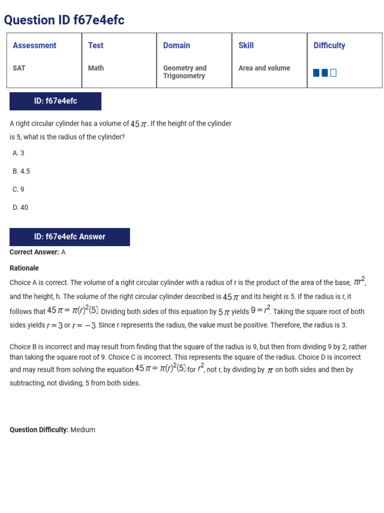 Qb Area And Volume Pdf Area Triangle