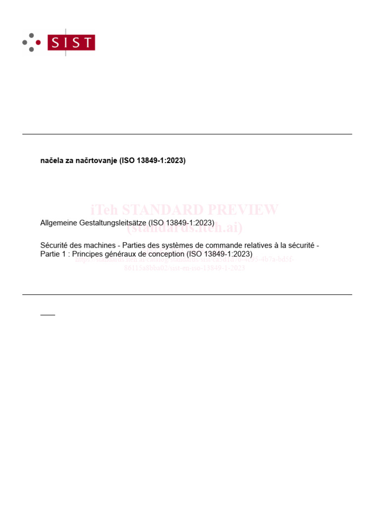 SIST EN ISO 13849-1:2023 Overview | PDF | Verification And Validation ...