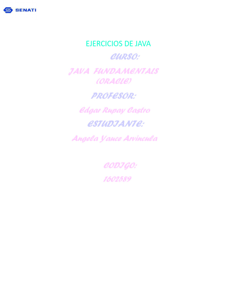 Ejercicios de Programación en Java | PDF | Constructor (Programación ...
