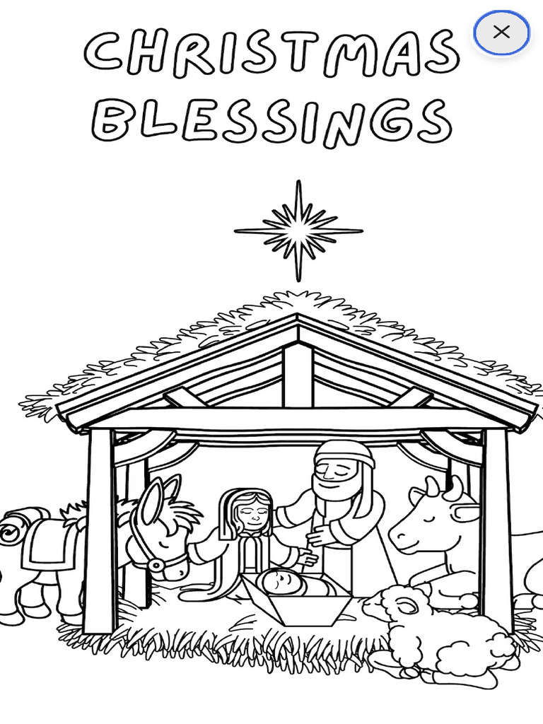 Jesus Christmas Printable Coloring Page, Christmas Printable Game ...
