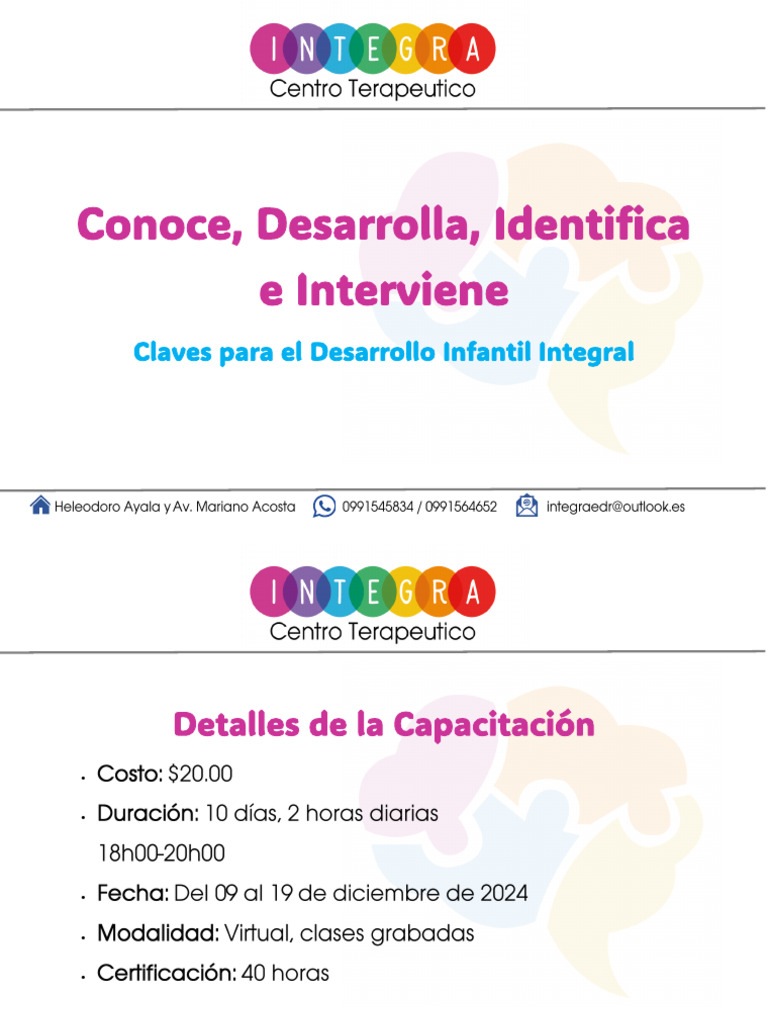 Conoce, Estimula, Identifica e Interviene Claves para El Desarrollo ...