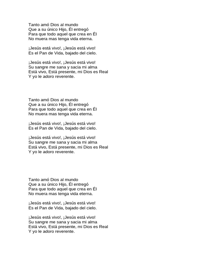 Tanto amó Dios al mundo: letra y mensaje | PDF