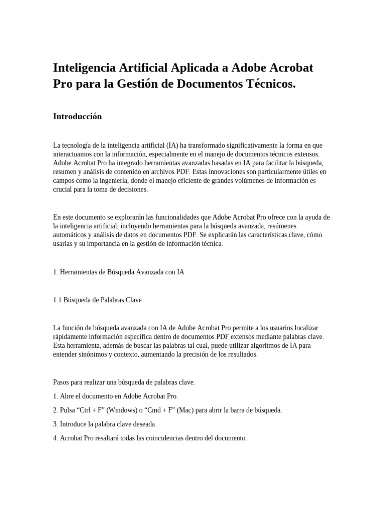 IA en Adobe Acrobat para Docs Técnicos | PDF | Inteligencia artificial ...