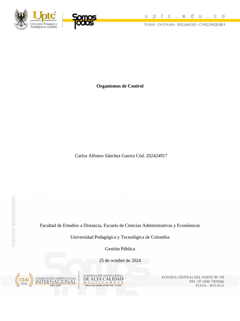 Actividad 3 - Organismos de Control - Carlos Sánchez - Cod. 202424917 ...