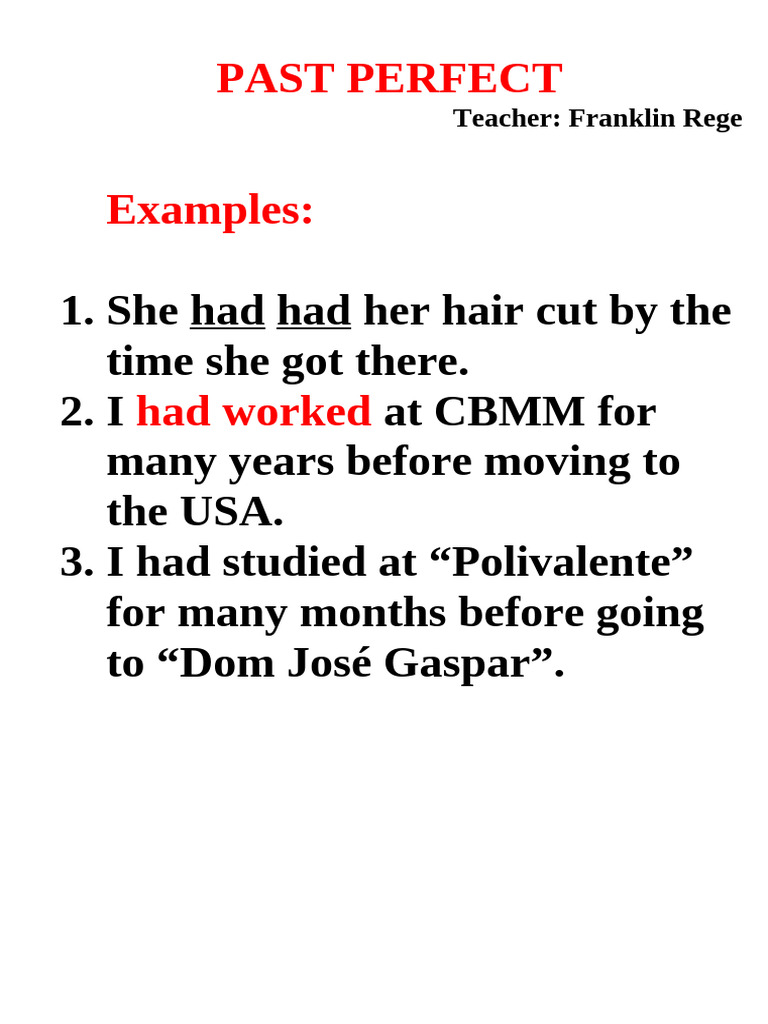 Past Perfect | PDF