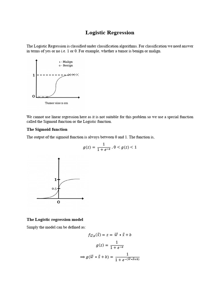 Notes On Logistic Regression | PDF | Statistical Classification ...