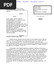 Judge Torres Order in Doe v Combs Carter