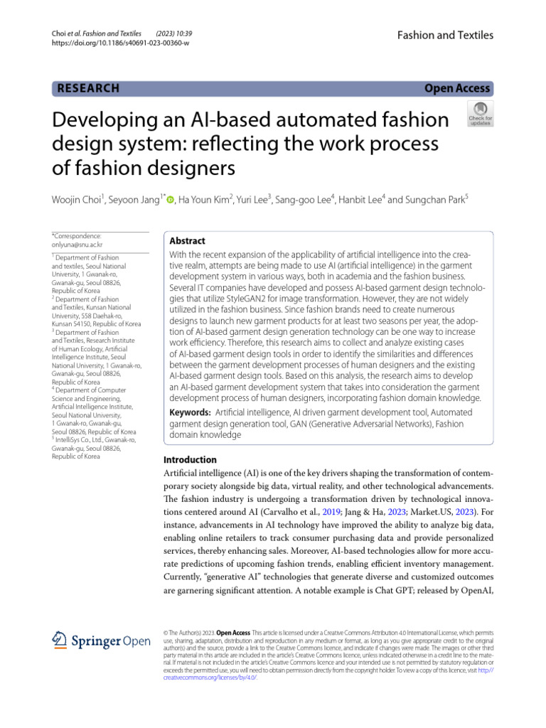 Developing An AI-based Automated Fashion Design Sy | PDF | Artificial ...