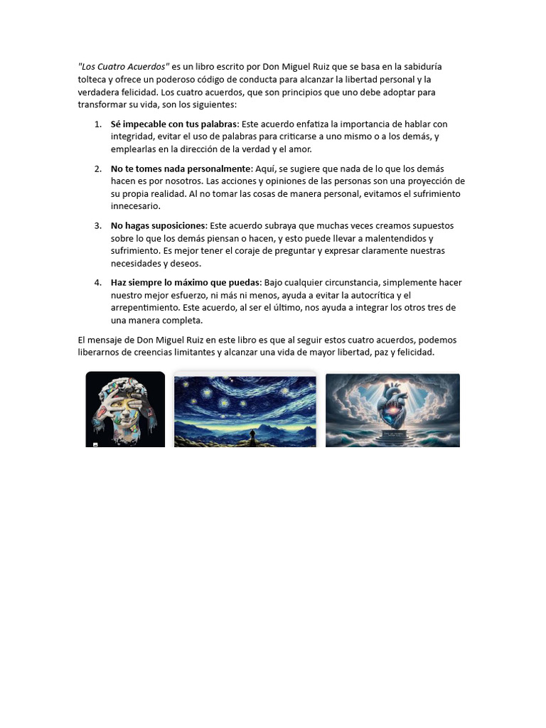 Resumen Cuatro Acuerdos PDF - 1