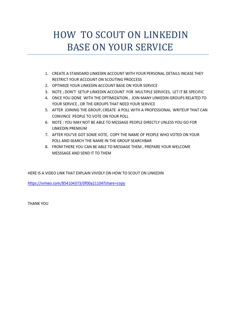 How To Scout On Linkedin | PDF