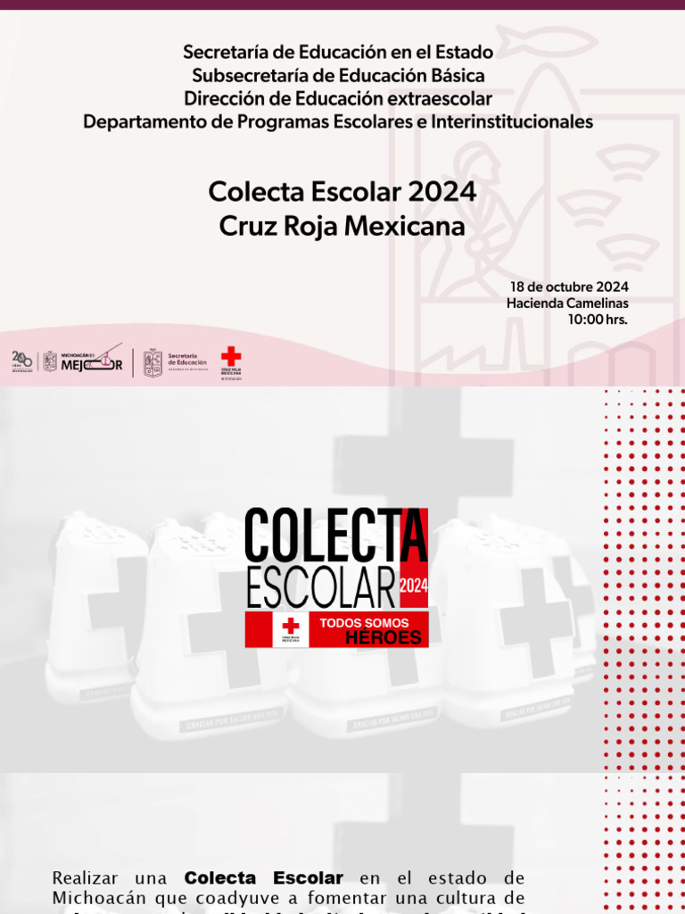 Colecta Escolar Cruz Roja 2024 | PDF | Movimiento Internacional de la ...