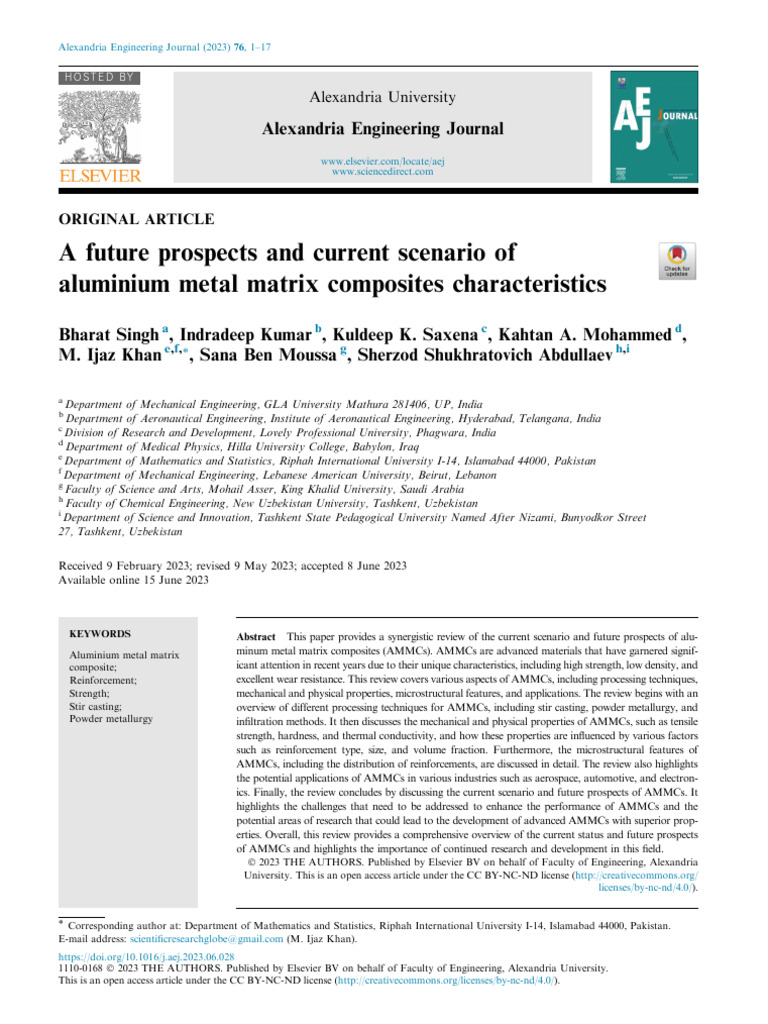 Future of Aluminium Metal Matrix Composites | PDF | Composite Material ...
