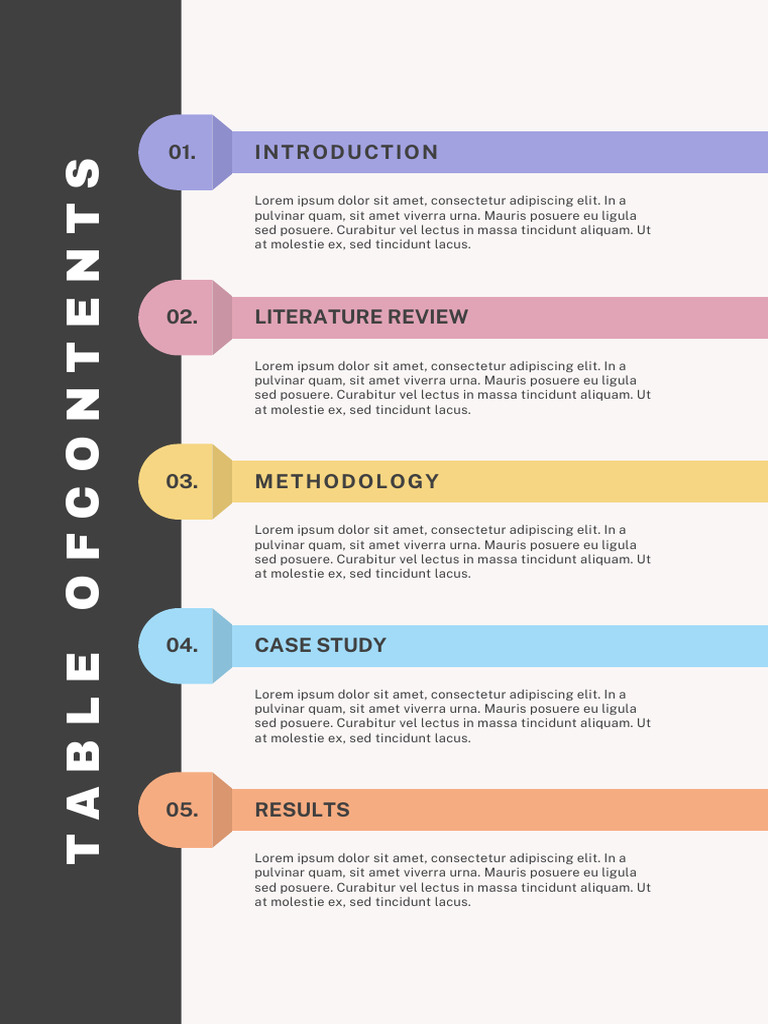 Soft Beige Modern Table of Contents Document A4 PDF | PDF