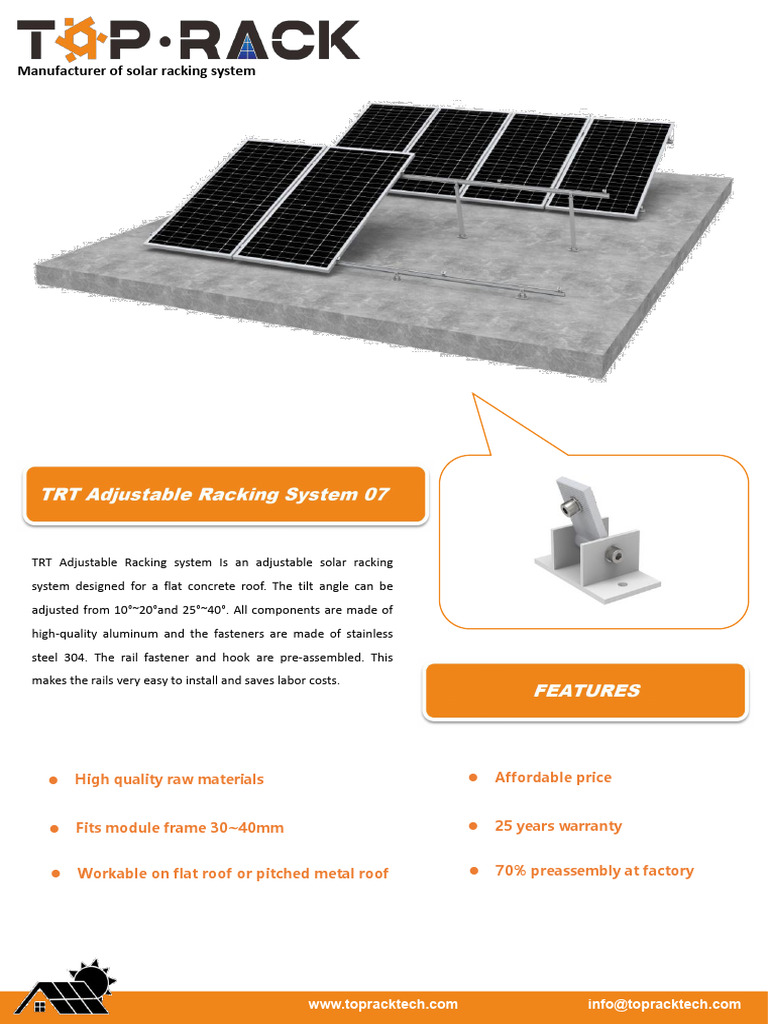 TRT Adjustable Racking System 07 (Modify) | PDF | Roof | Building ...