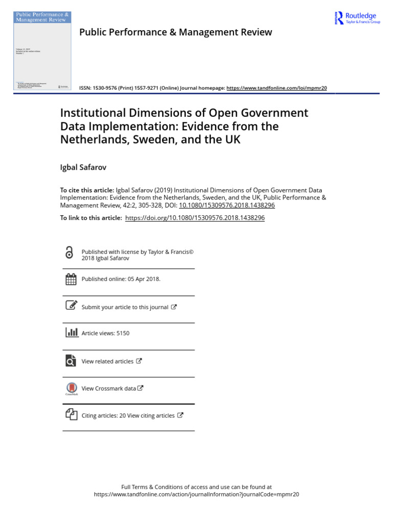 Institutional Dimensions of Open Government Data Implementation ...