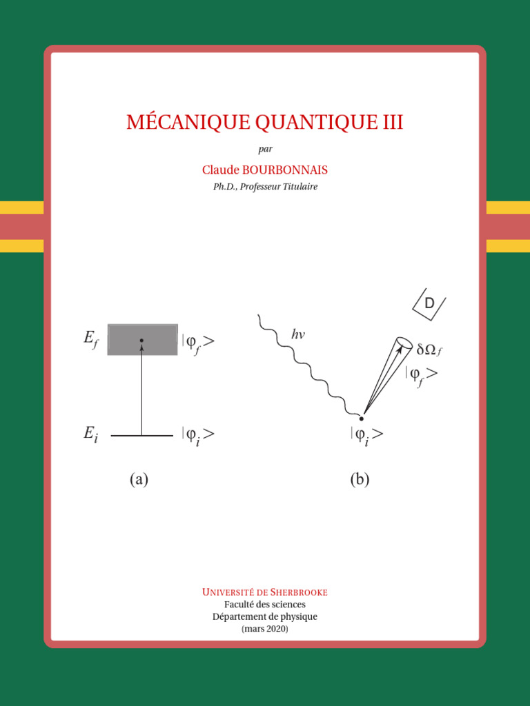 Mécanique Quantique III : Spin de l'Électron | PDF | Spin (Physique ...
