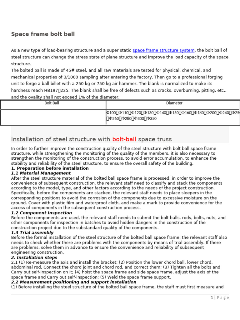 Space Frame Materials Pdf Screw Strength Of Materials