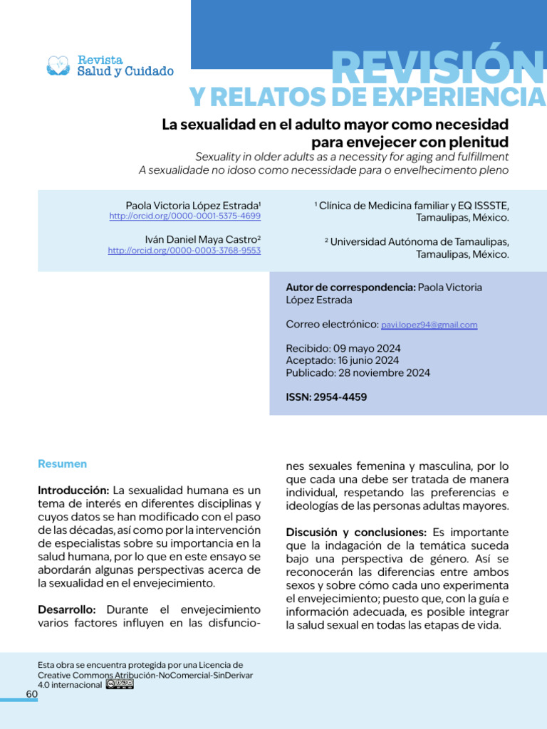 Sexualidad en el Adulto Mayor: Plenitud y Salud | PDF | La sexualidad ...