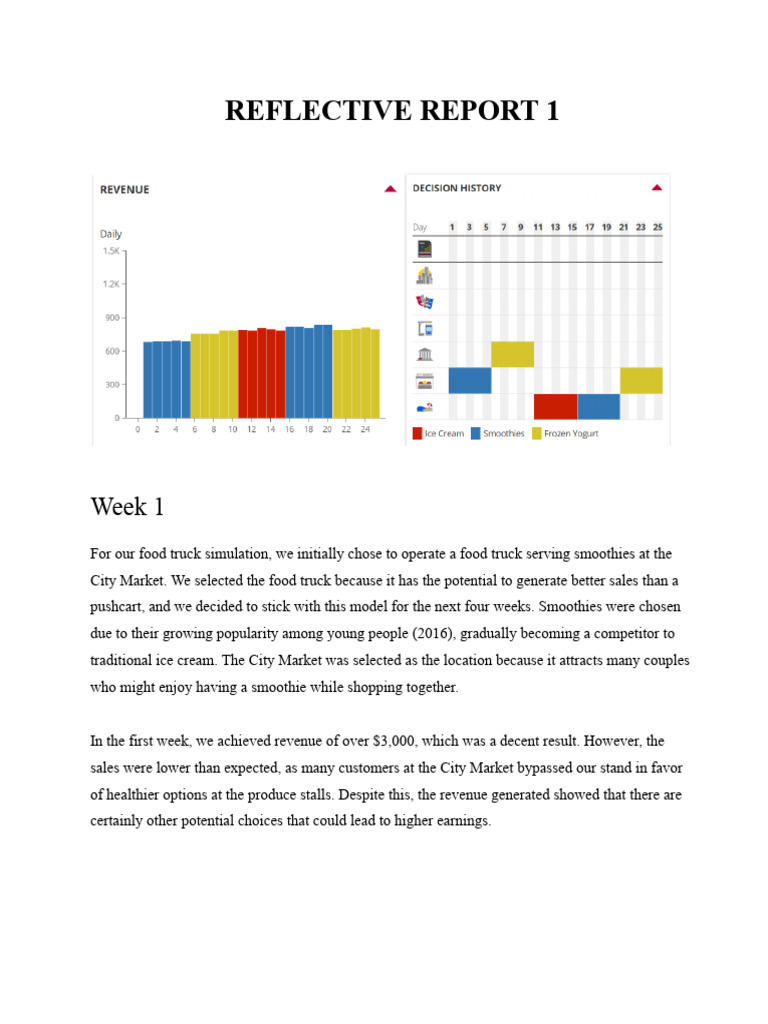 Food Truck - Reflective Report 1 - G2 | PDF